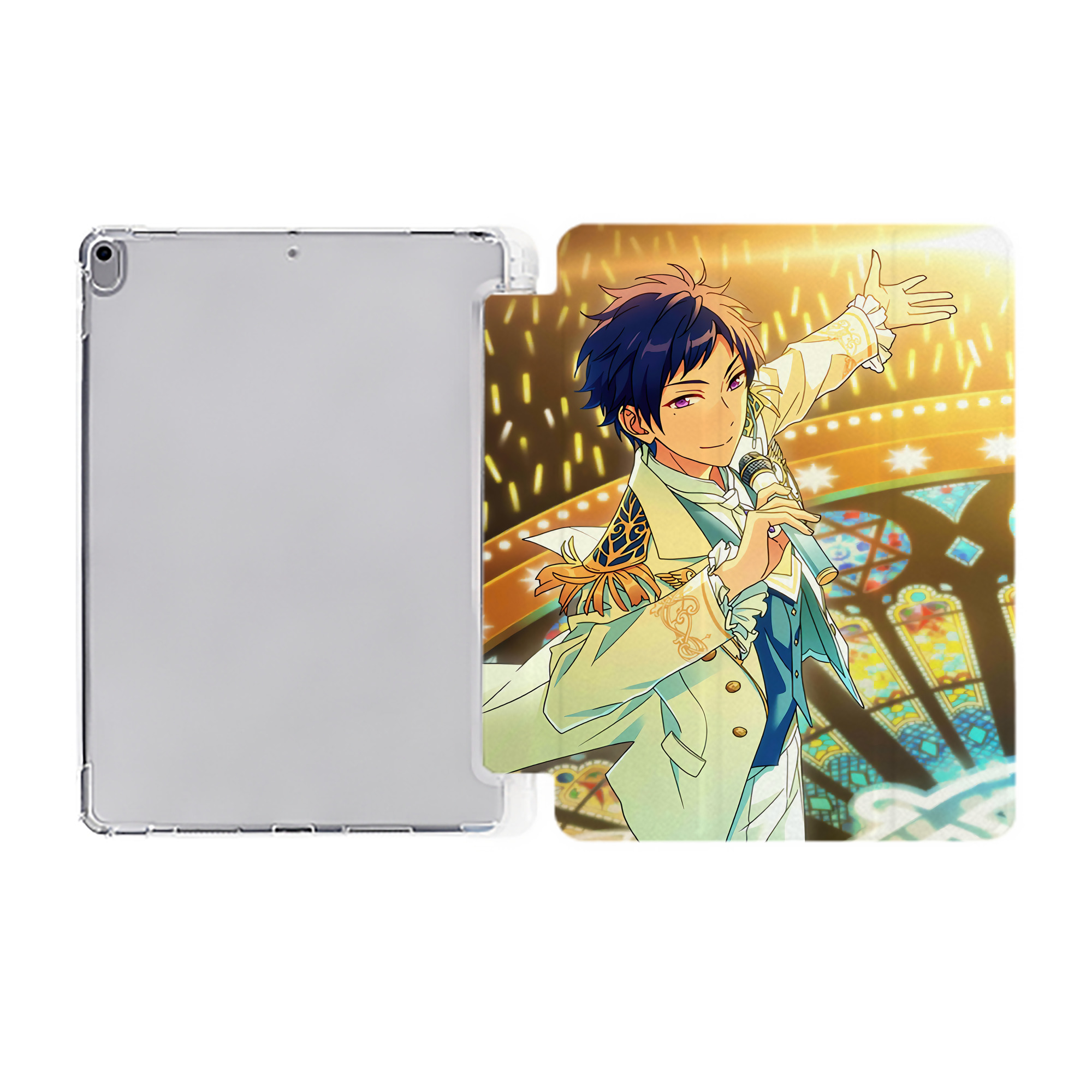 （画像用） あんさんぶるスターズ! Ensemble Stars IPad ケース ペン収納付き 三つ折りスタンド PUレザー×シリコン 対応機種9.5/10.5/10.9インチ